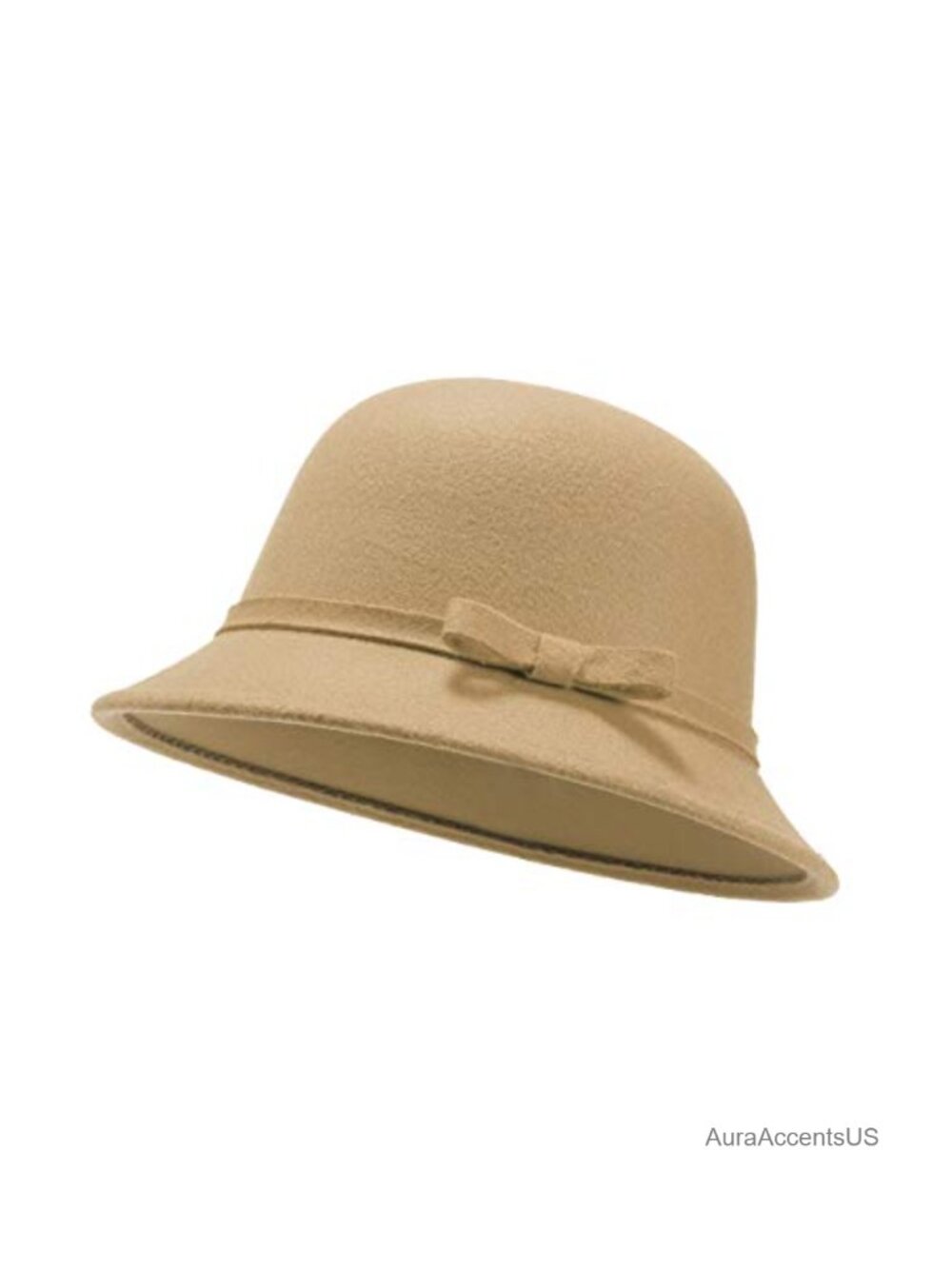 Felt Bucket Hat Vintage Bowler Suede Wool Bowknot Adjustable Women's Hat